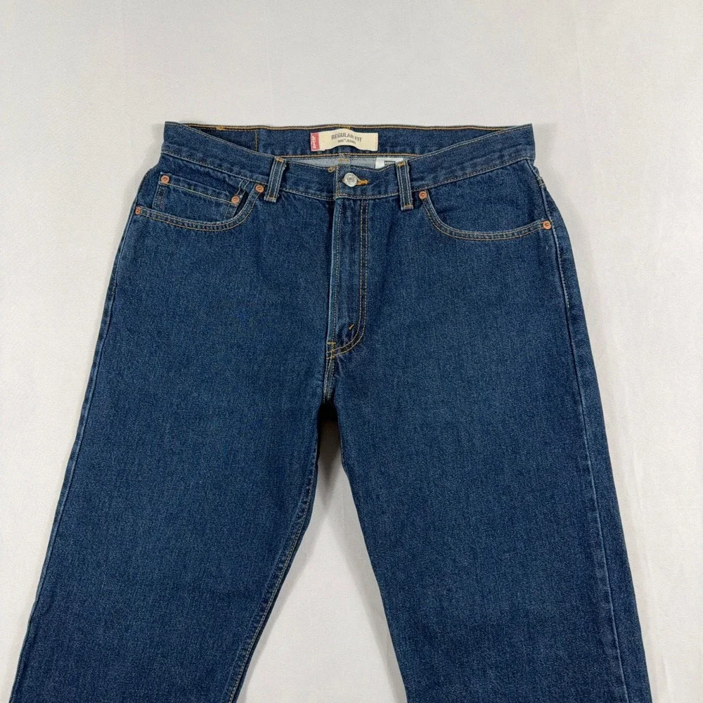 Vintage Levi's 505 Regular Fit Jeans Made in USA W36 L32‎ Dark Wash Blue